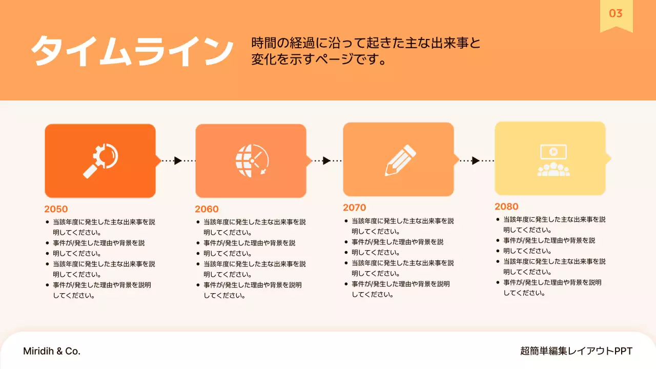 オレンジ シンプル 計画書 プレゼンテーション