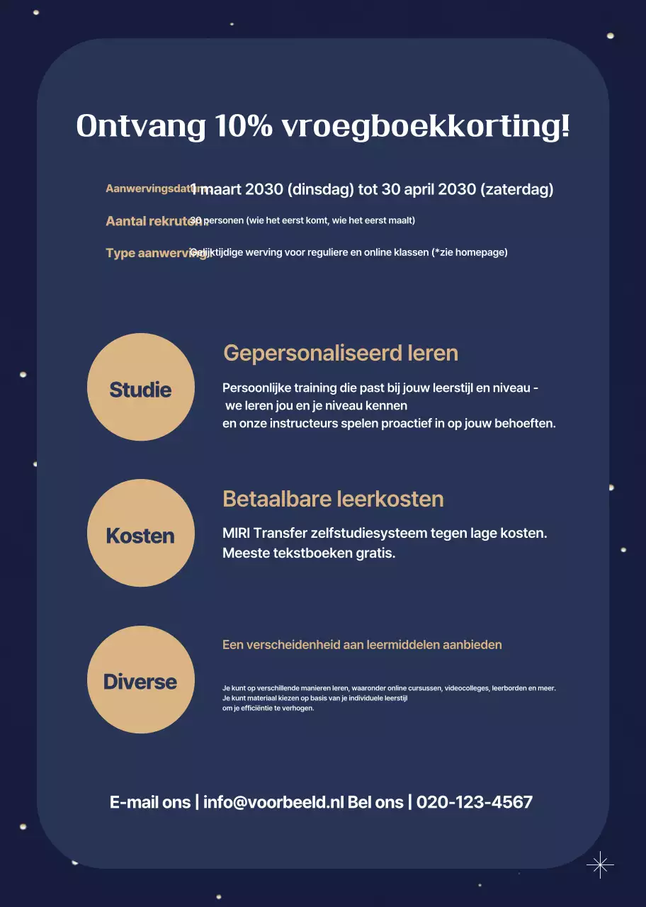 Marineblauw Eenvoudige Stagiair Werving