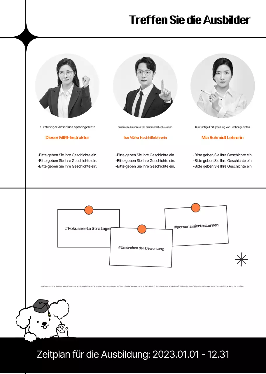 Orange Modern Education Anzeige