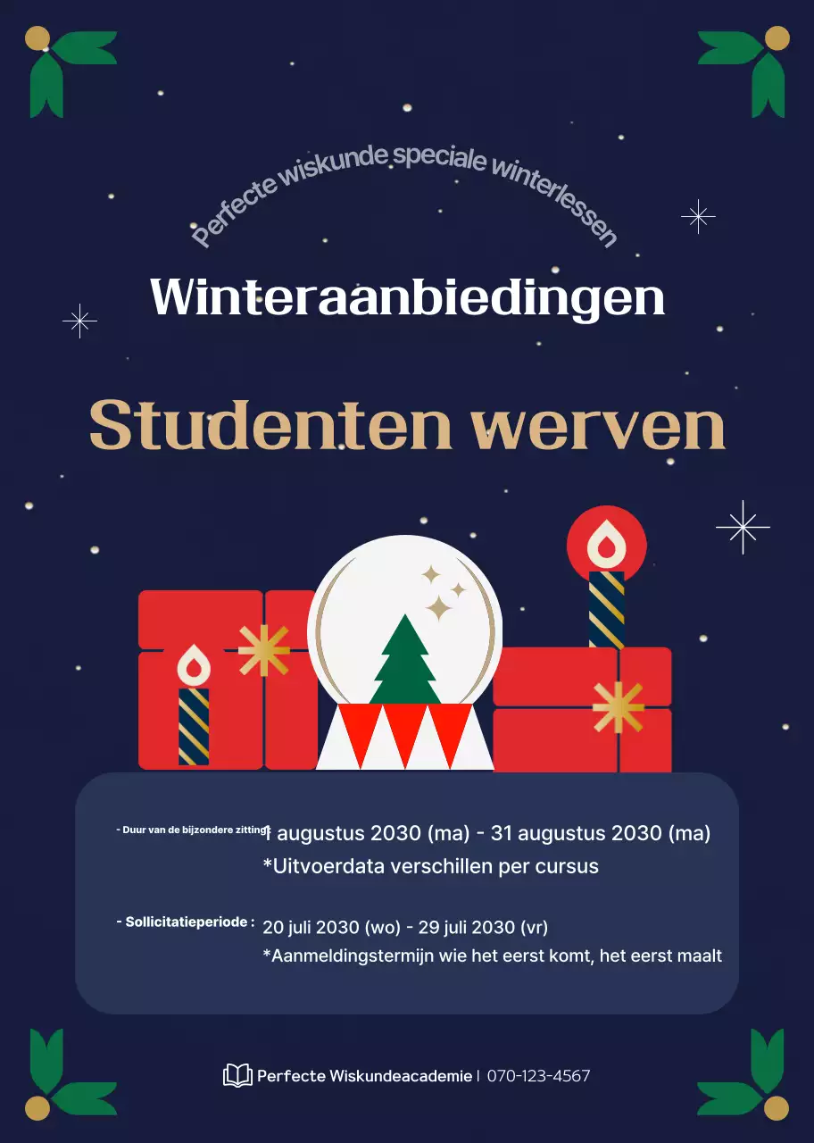 Marineblauw Eenvoudige Stagiair Werving