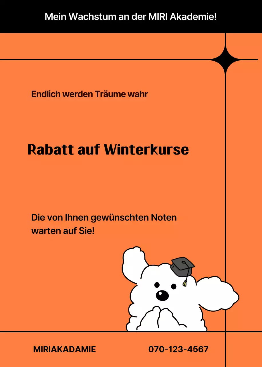 Orange Einfache Bildungsanzeige