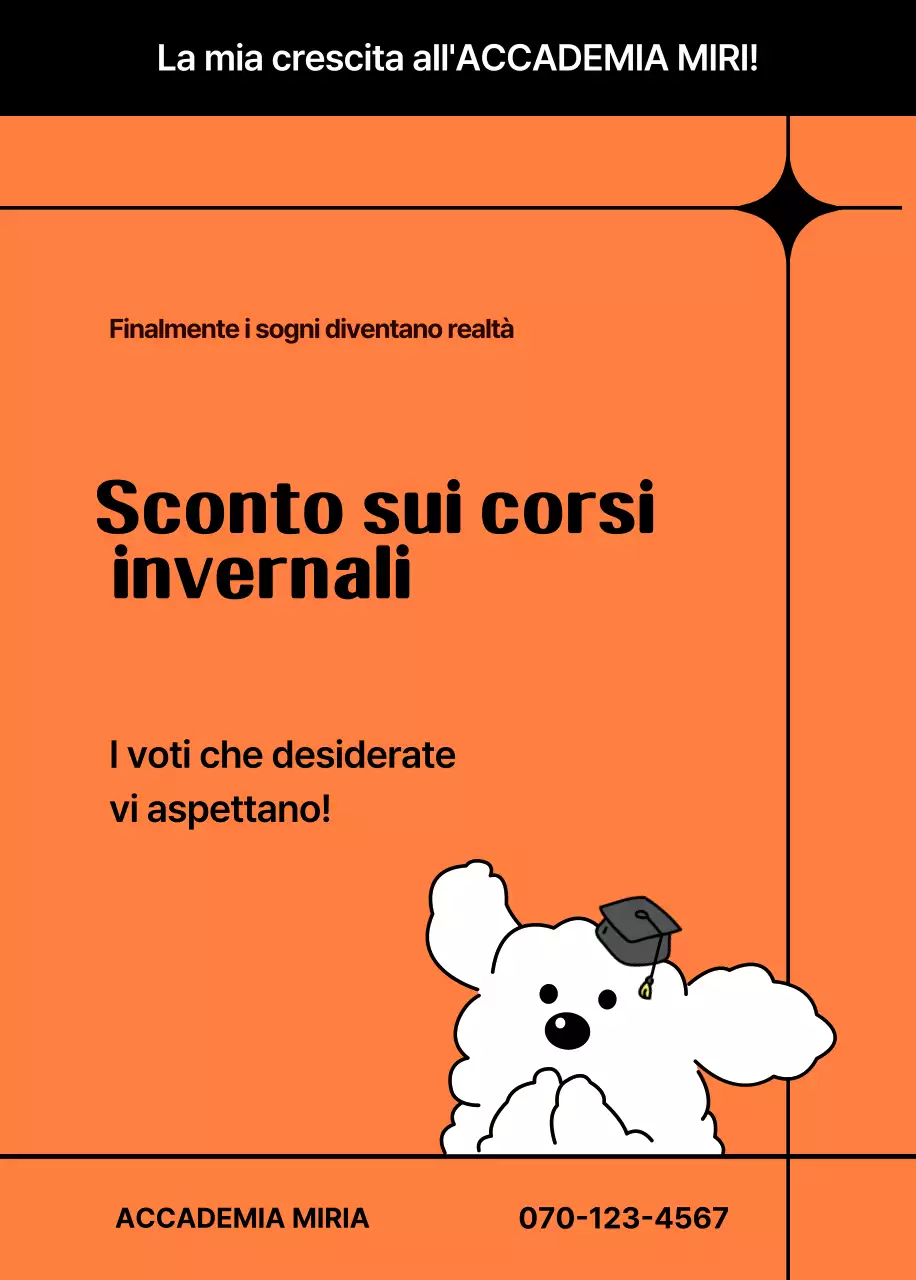 Annuncio educativo semplice arancione