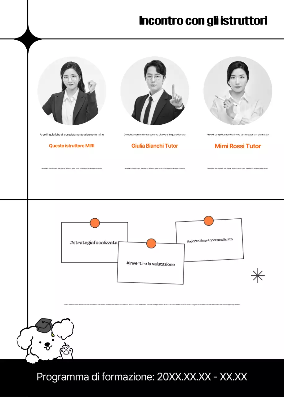 Annuncio educativo semplice arancione