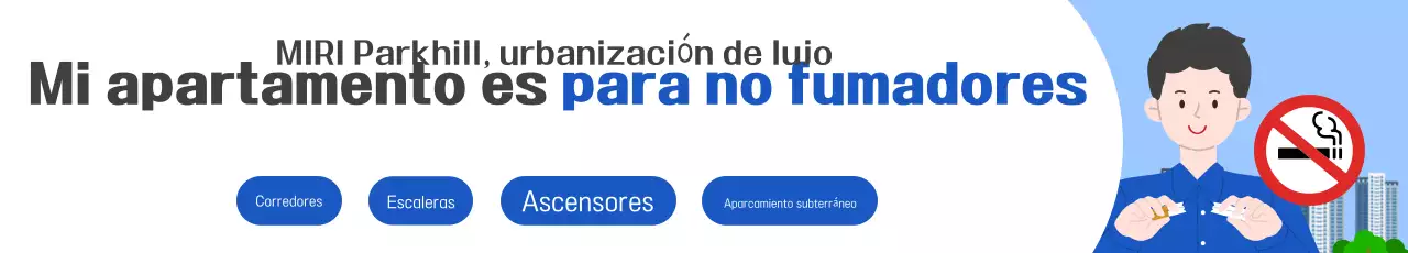 Señal sencilla azul claro de prohibido fumar