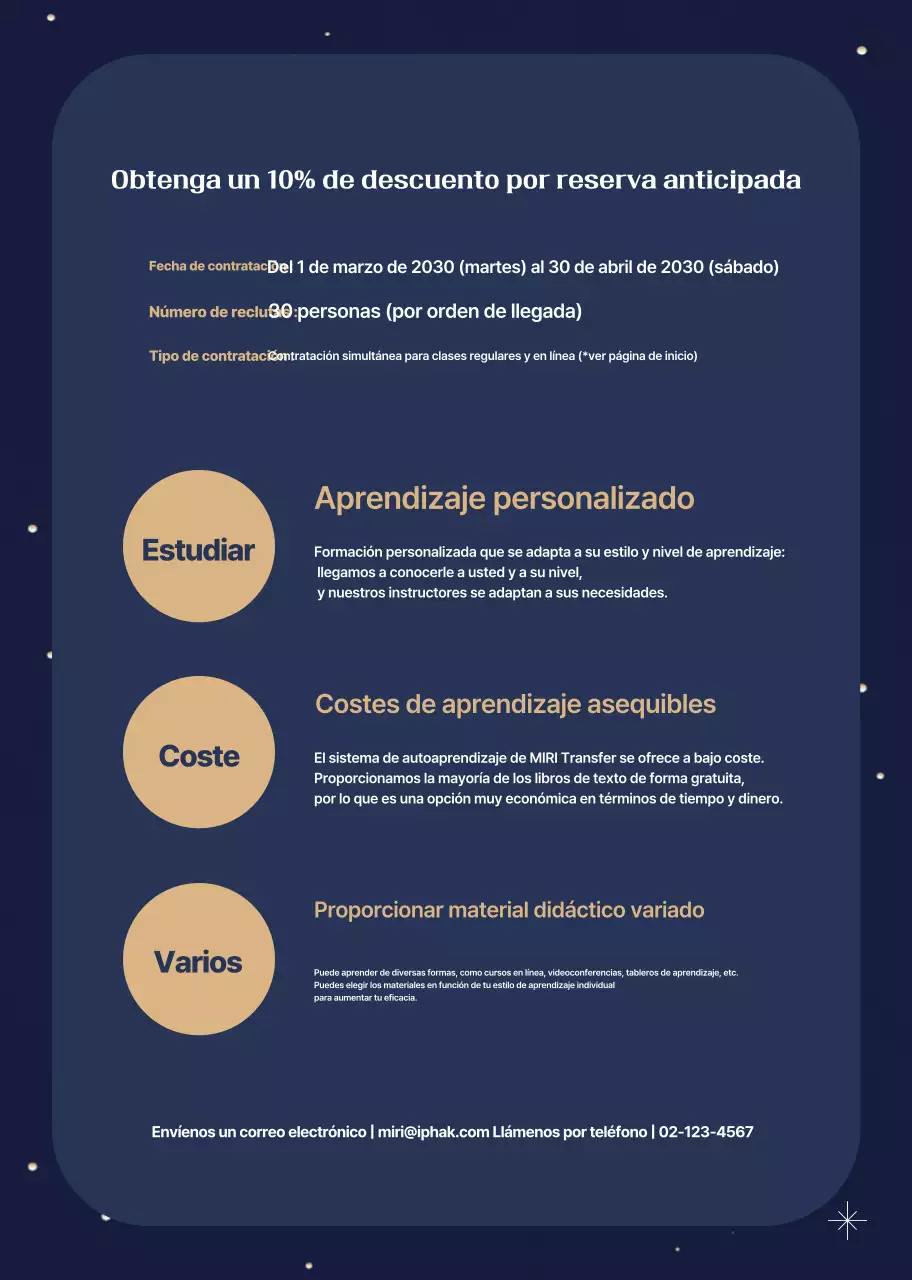 Azul marino Contratación simple de becarios