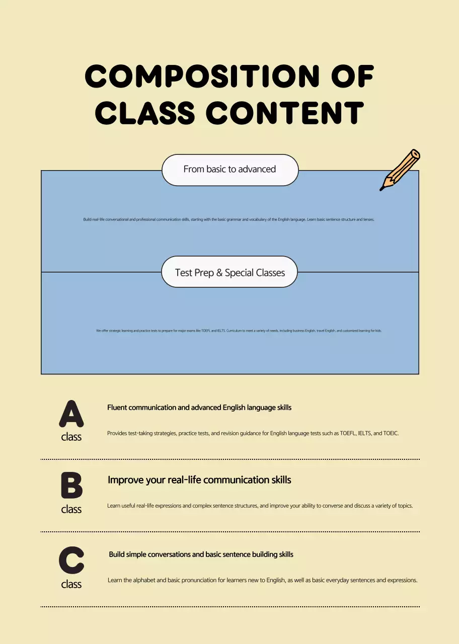 Iklan biru muda untuk pendidikan bahasa Inggris