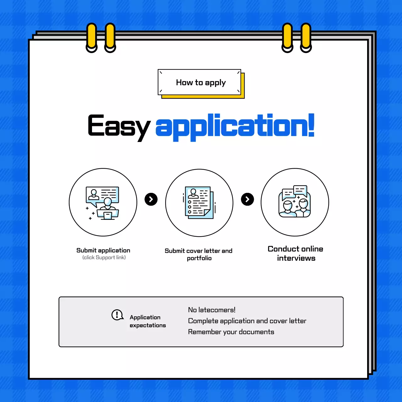 Anúncio de recrutamento Blue Modern Instagram Carousel