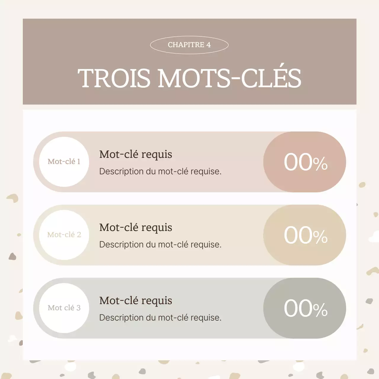 Motif simple de terrazzo dans les tons beige et marron.