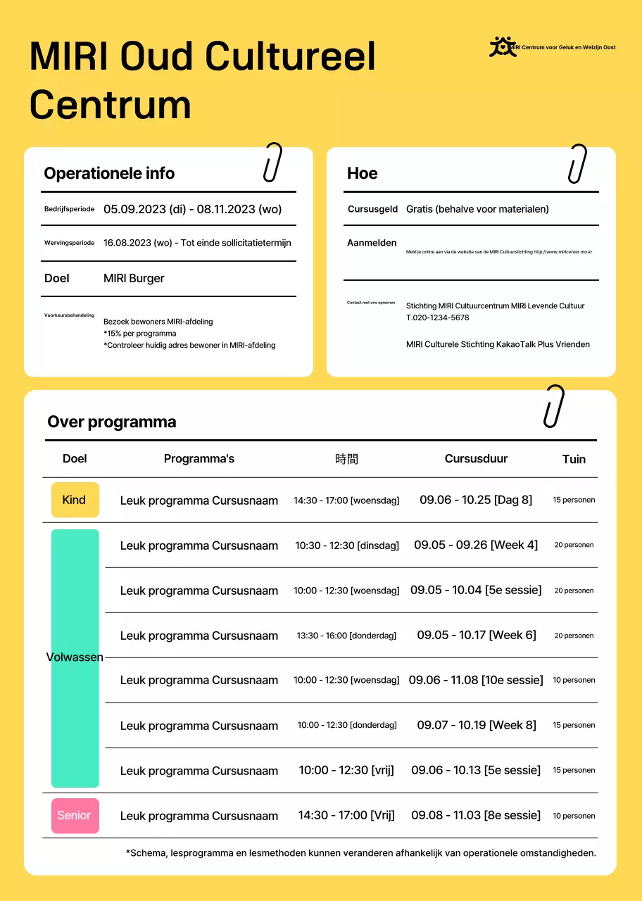 Promoot programma's van popcultuurcentra met verschillende illustraties