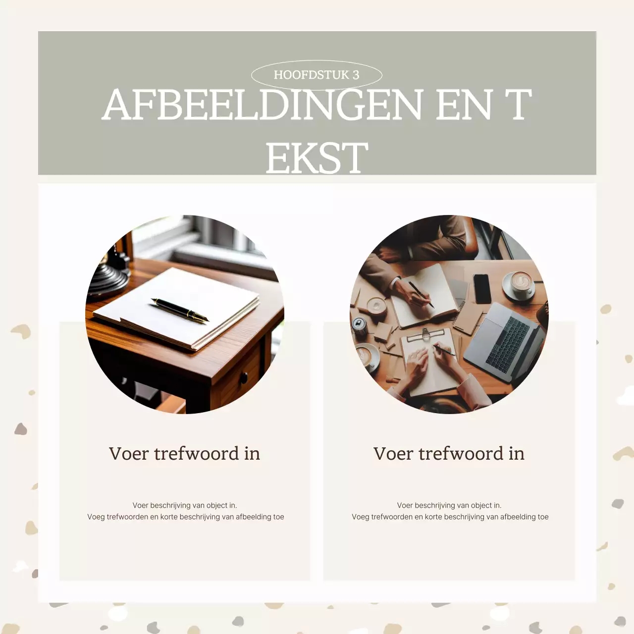 Eenvoudig terrazzopatroon in beige en bruine paal