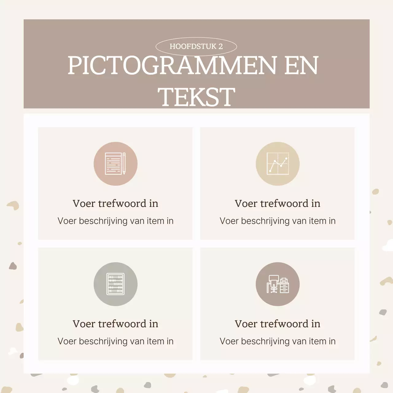 Eenvoudig terrazzopatroon in beige en bruine paal