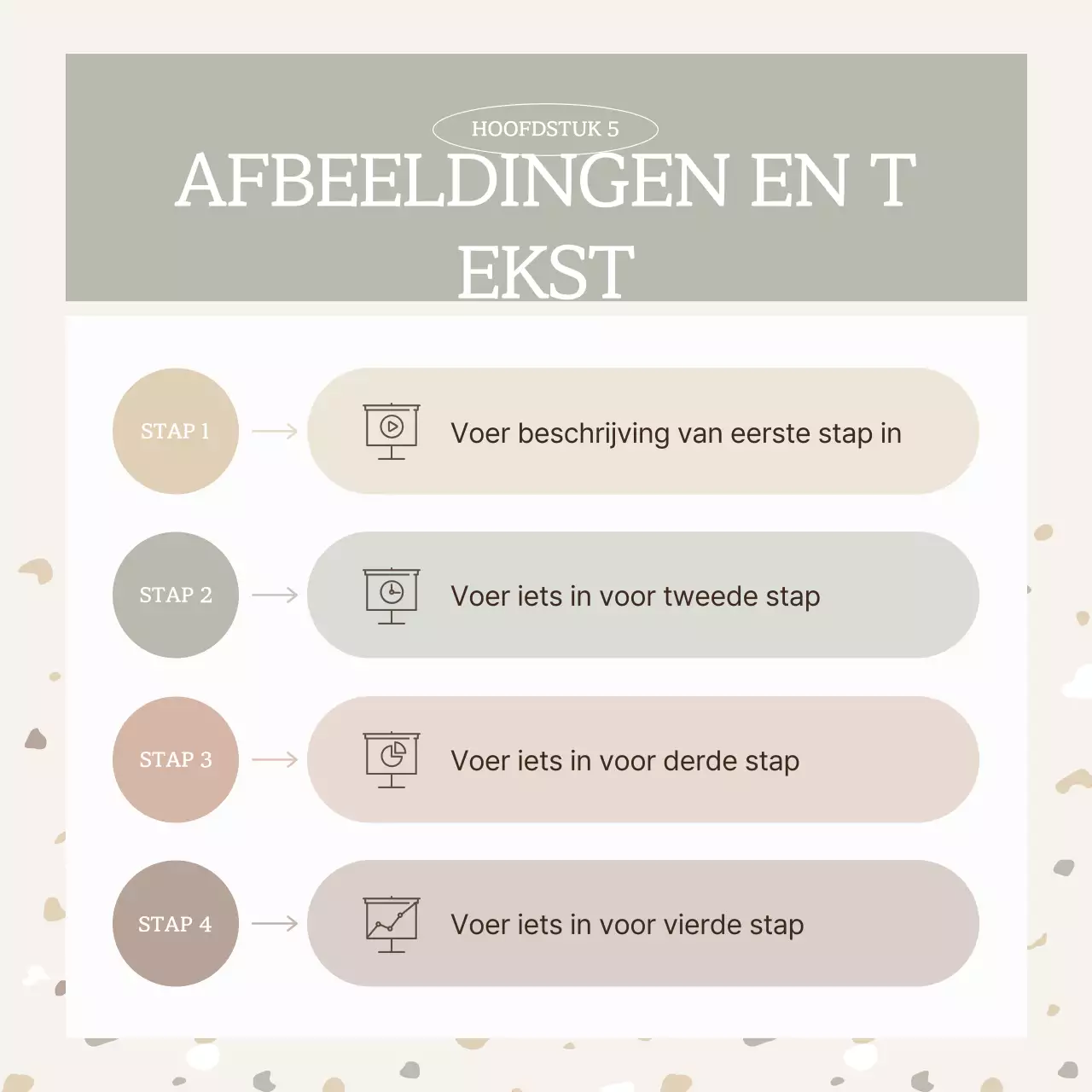 Eenvoudig terrazzopatroon in beige en bruine paal