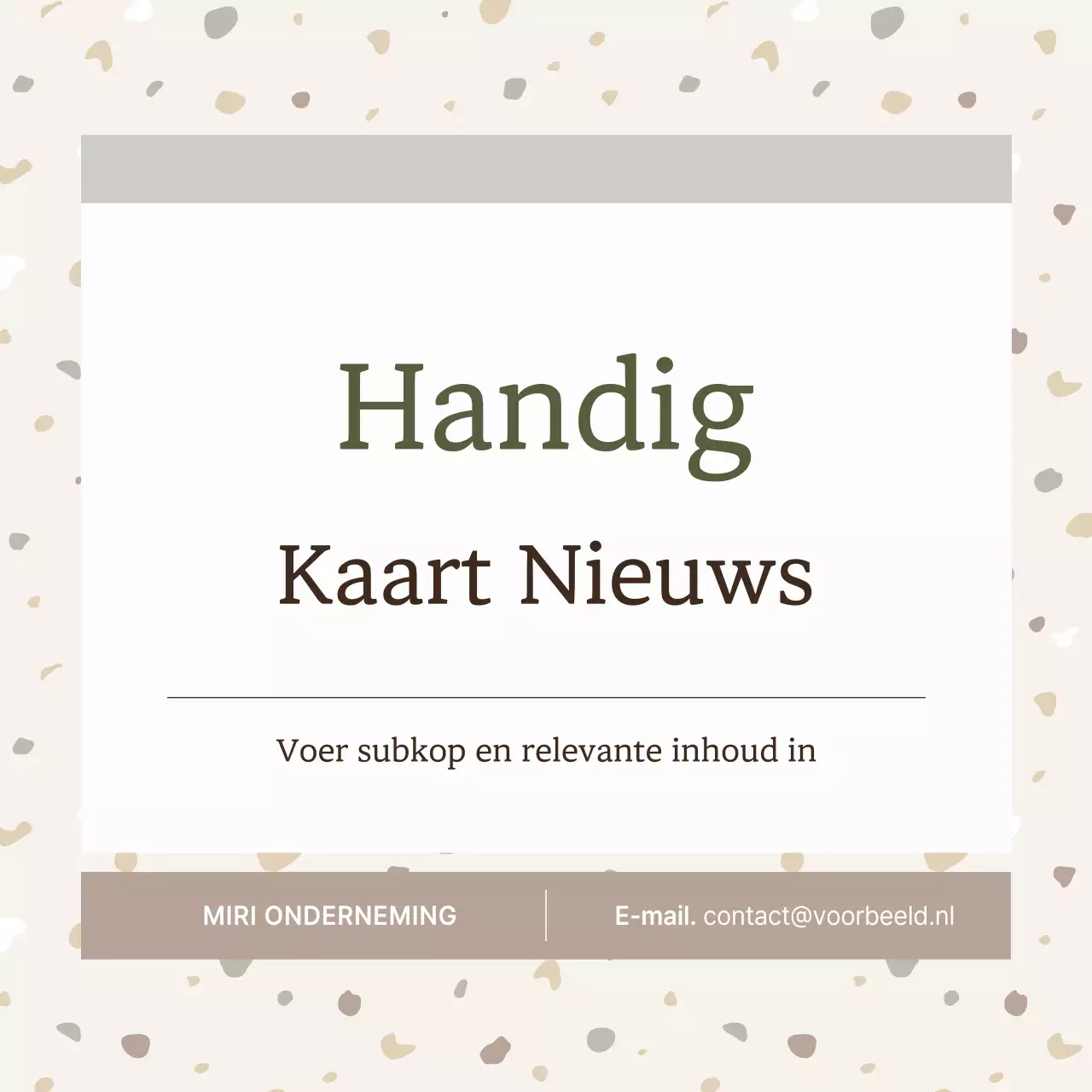 Eenvoudig terrazzopatroon in beige en bruine paal