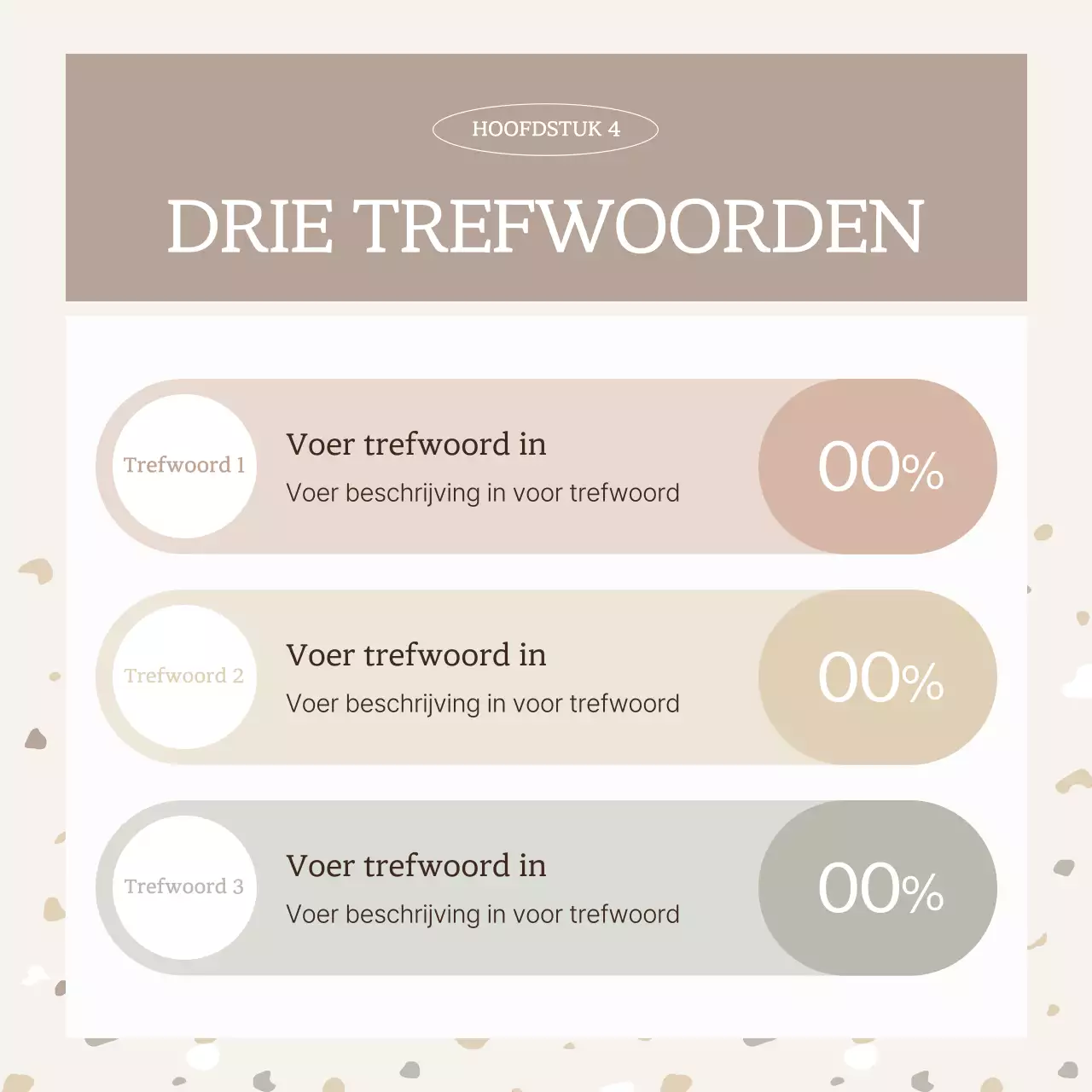 Eenvoudig terrazzopatroon in beige en bruine paal