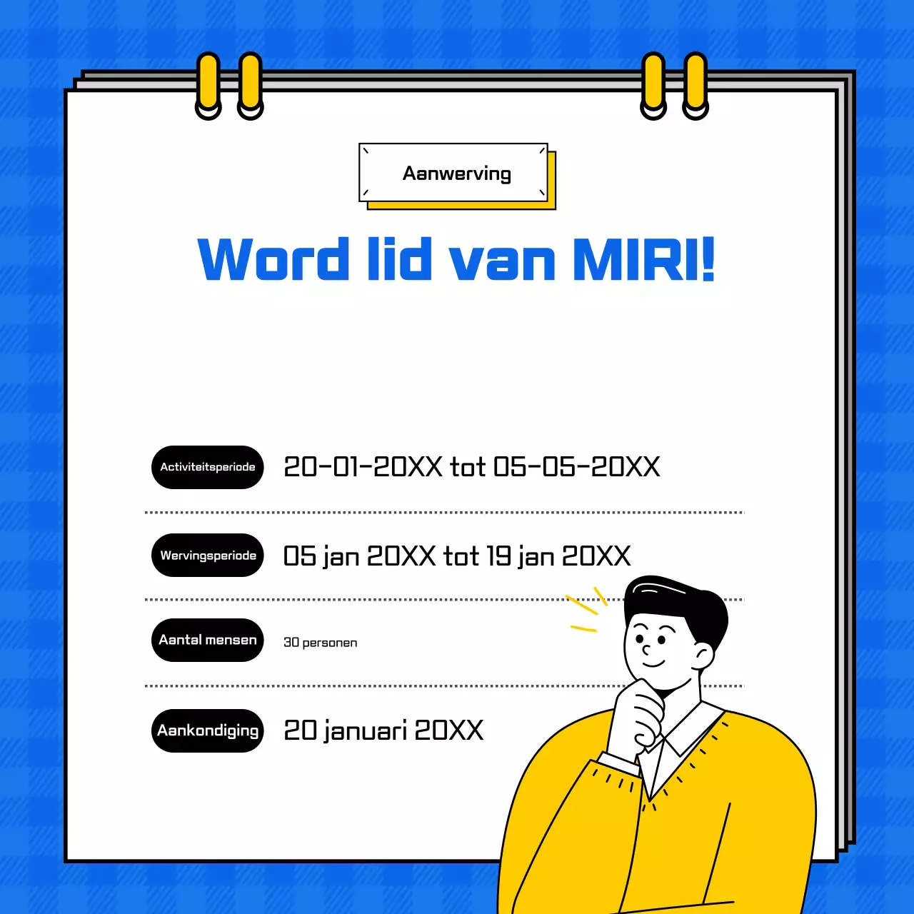 Blue Eenvoudig Werving