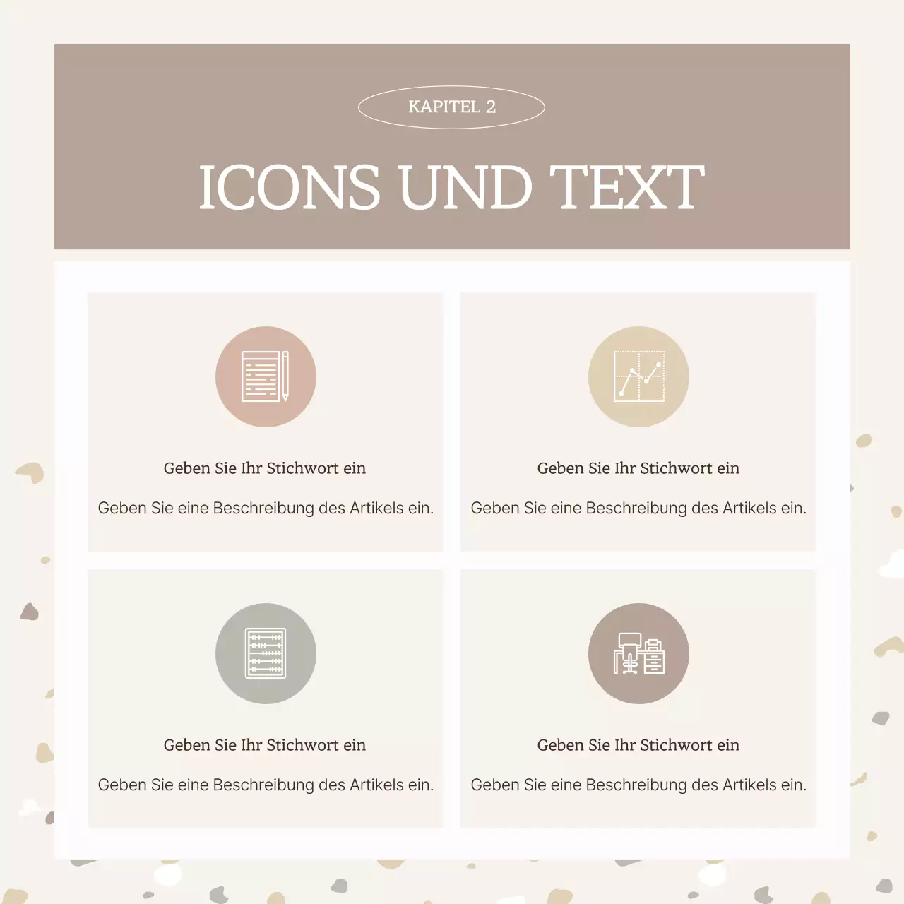 Einfaches Terrazzo-Muster in Beige und Braun