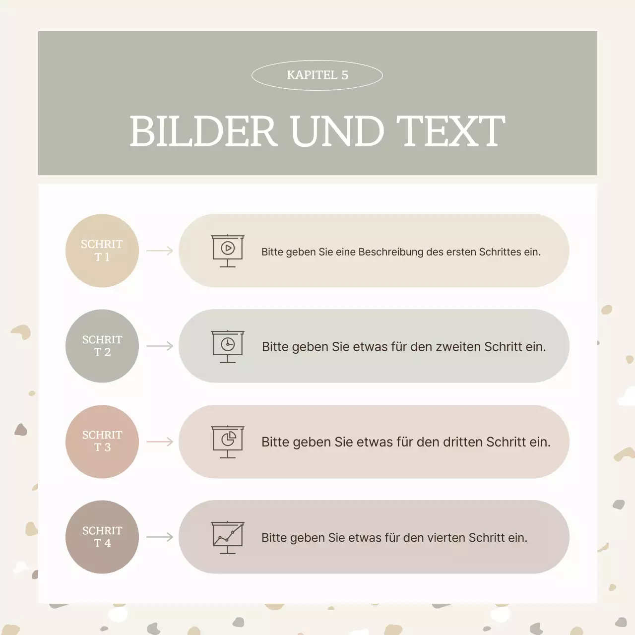 Einfaches Terrazzo-Muster in Beige und Braun