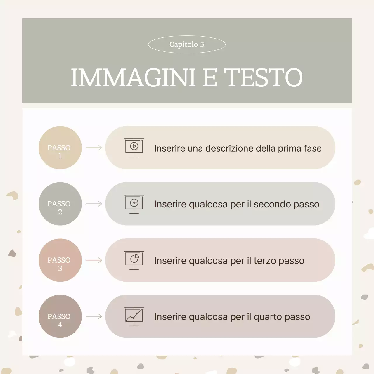 Semplice motivo a terrazzo in beige e marrone