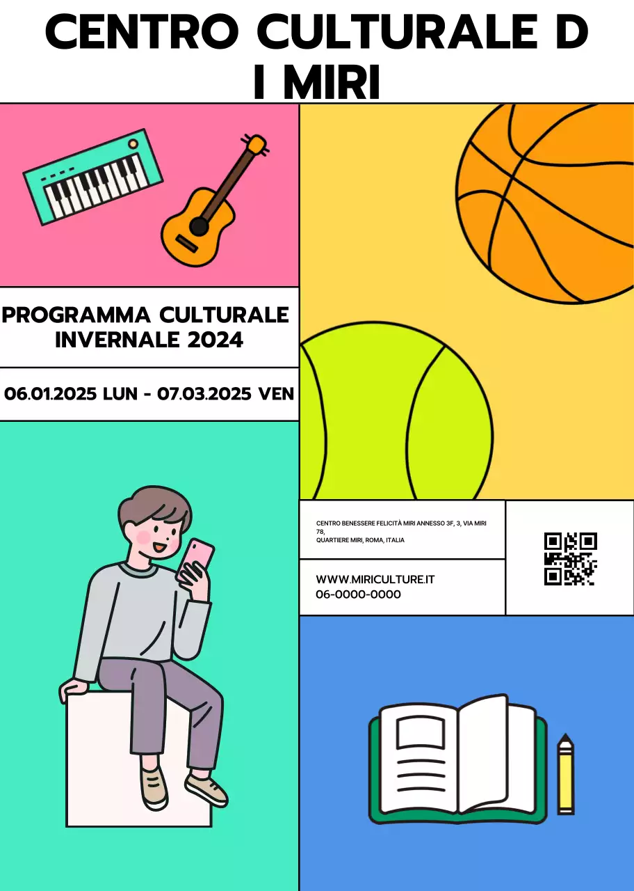 Promuovere i programmi dei centri di cultura pop con una varietà di illustrazioni