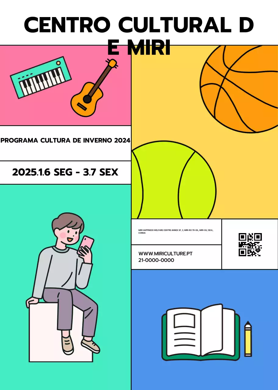 Promover programas de centros de cultura pop com uma variedade de ilustrações