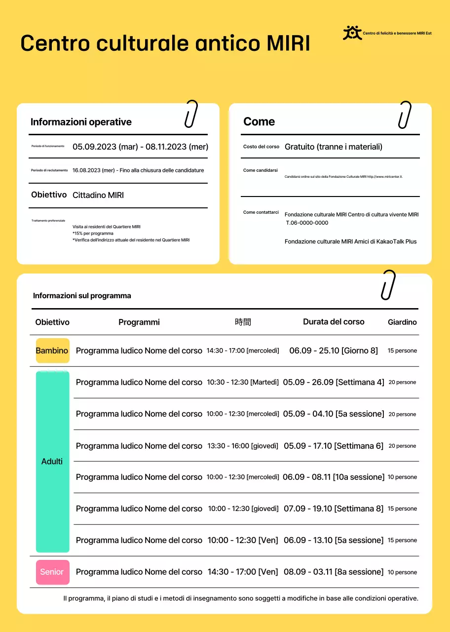 Promuovere i programmi dei centri di cultura pop con una varietà di illustrazioni