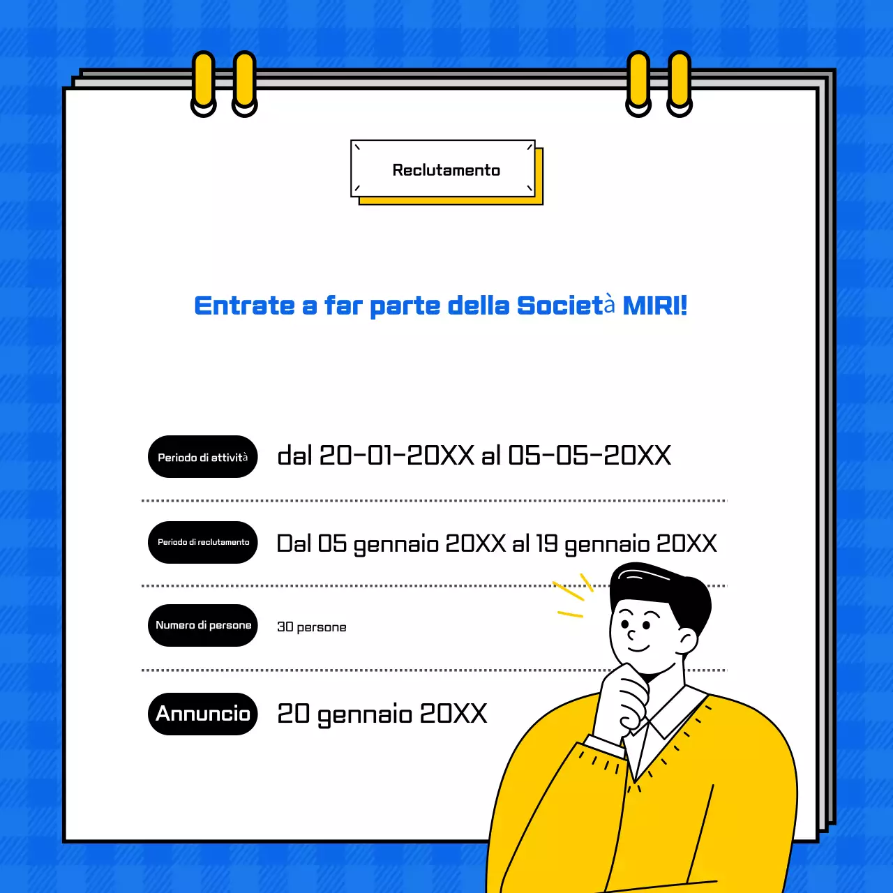 Reclutamento blu semplice