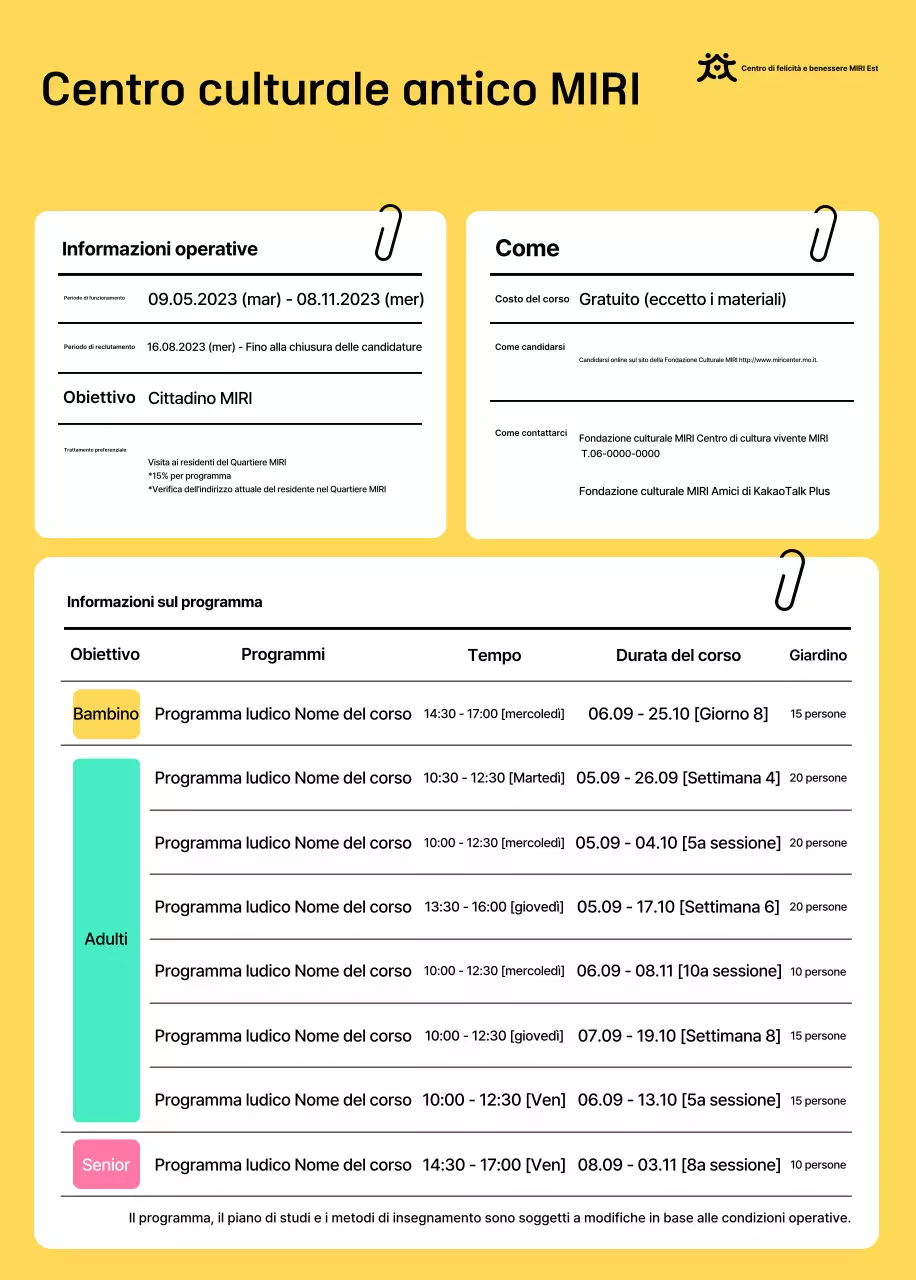 Promuovere i programmi dei centri di cultura pop con una varietà di illustrazioni