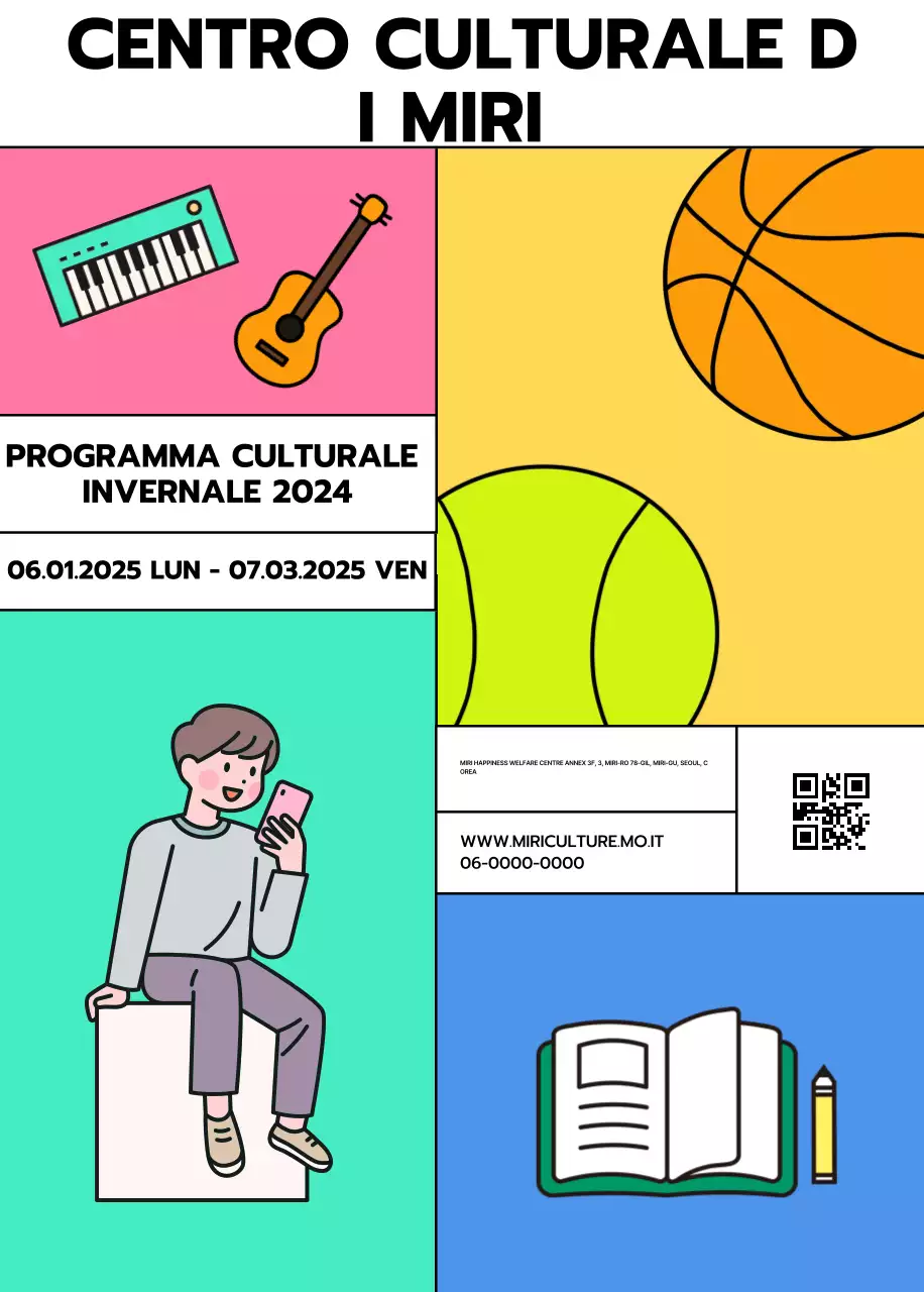 Promuovere i programmi dei centri di cultura pop con una varietà di illustrazioni