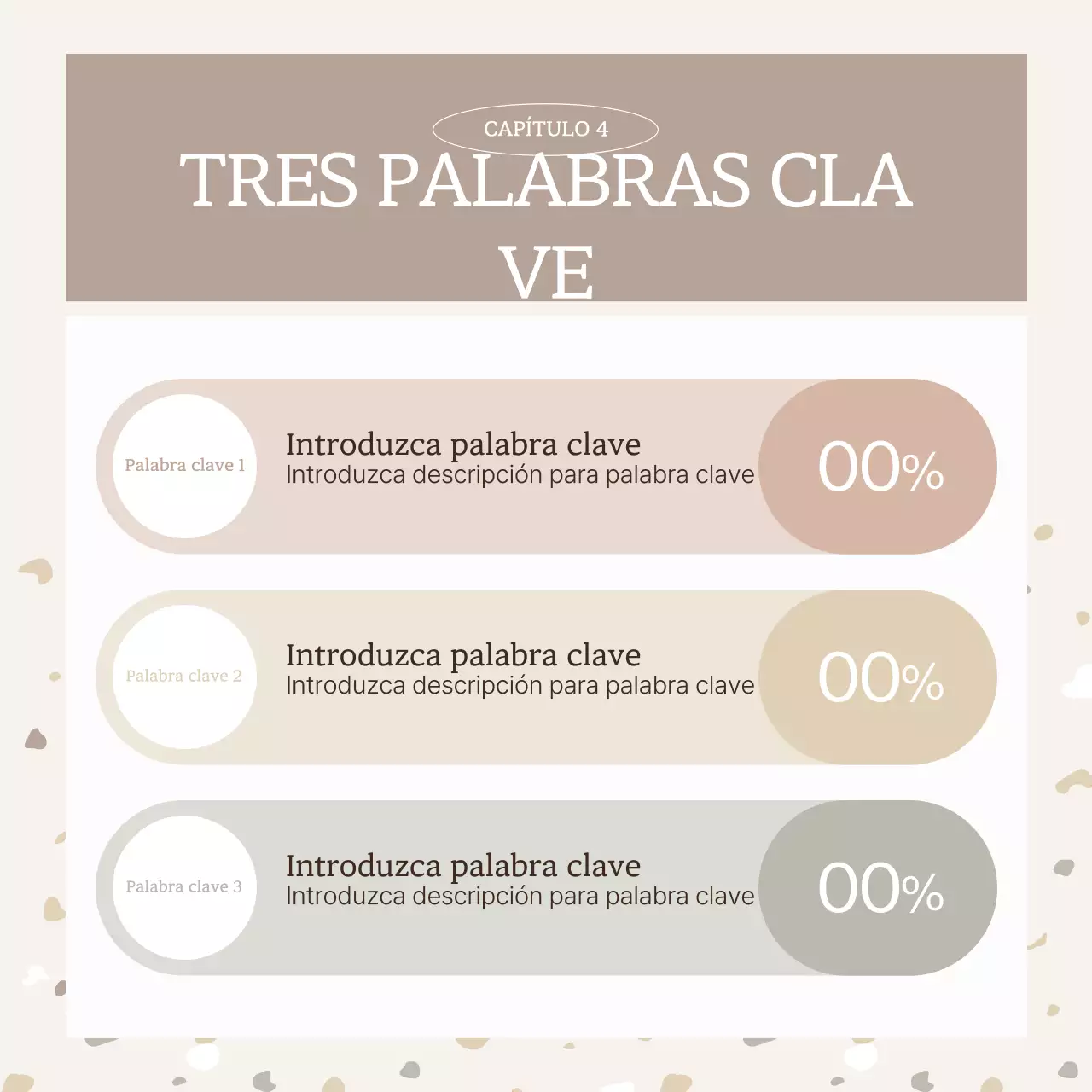 Estampado sencillo de terrazo en poste beige y marrón