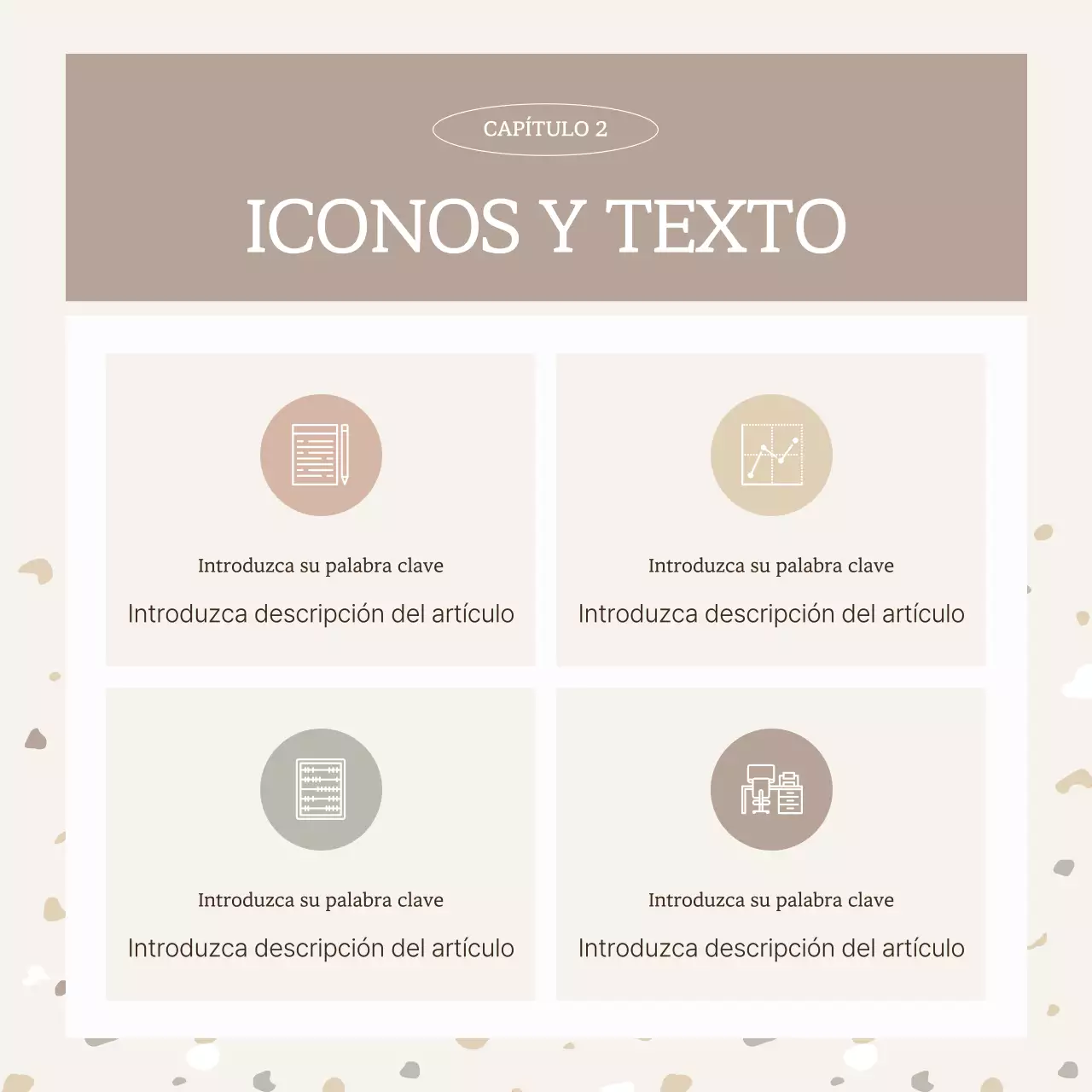 Estampado sencillo de terrazo en poste beige y marrón