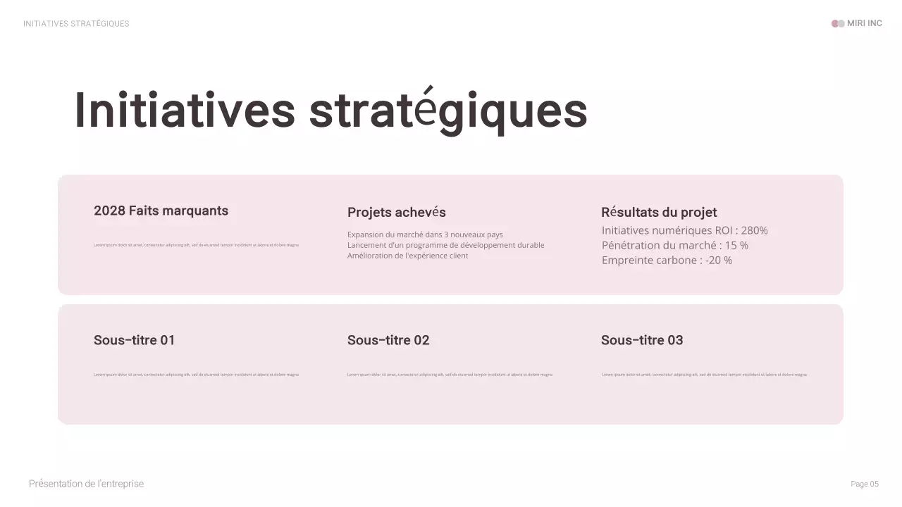 Présentation d'entreprise moderne rose