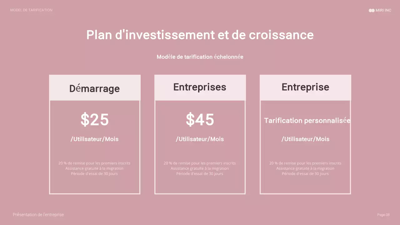 Présentation d'entreprise moderne rose