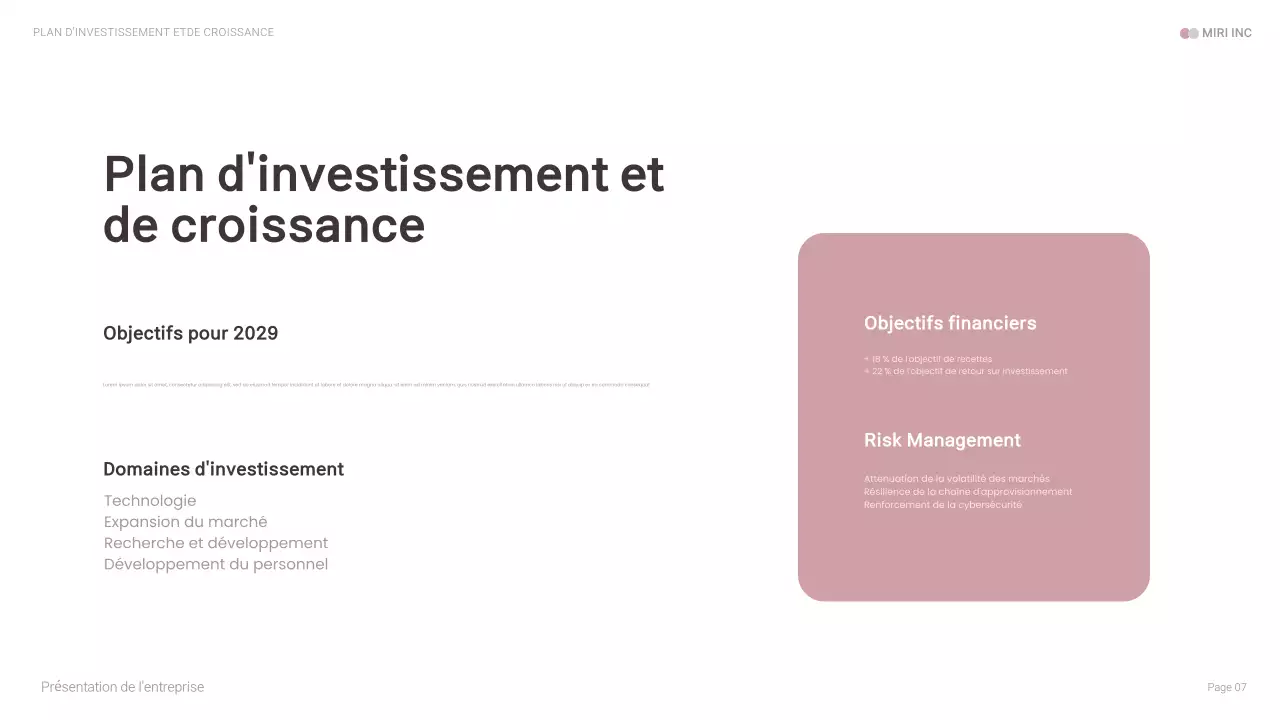 Présentation d'entreprise moderne rose