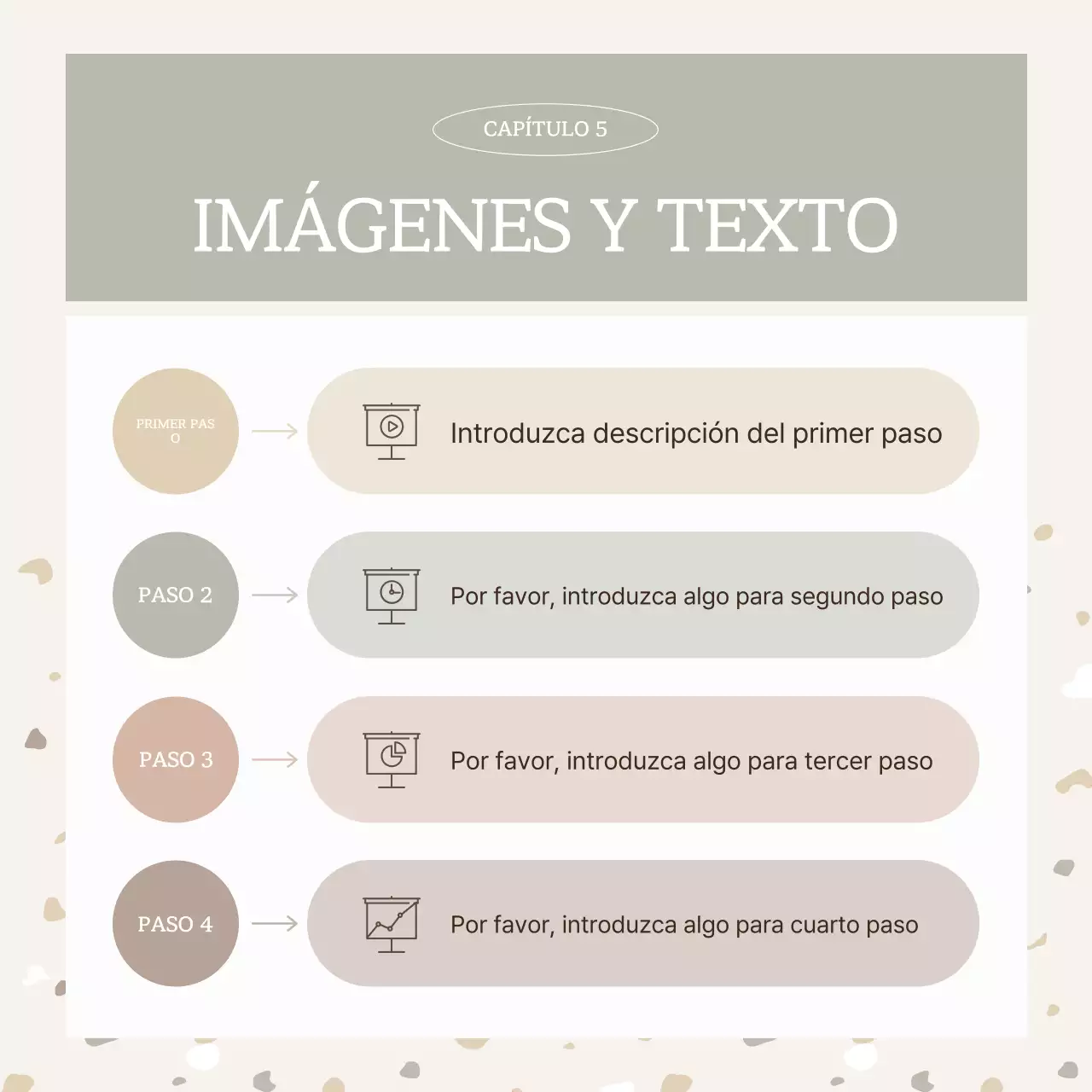 Estampado sencillo de terrazo en poste beige y marrón