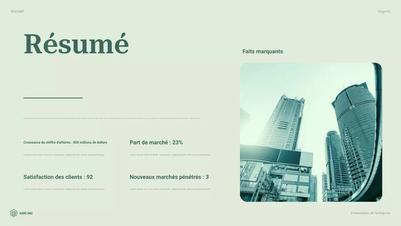 rapport sur les entreprises modernes et vertes