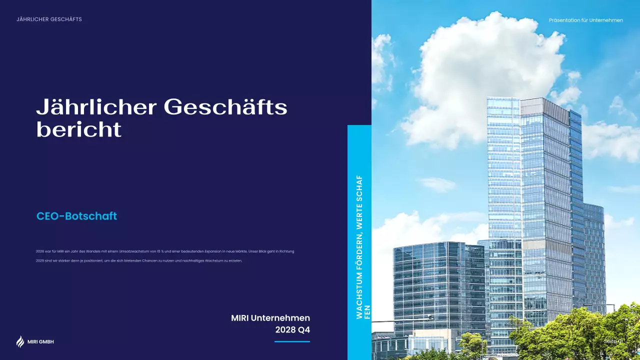 blue modern business report