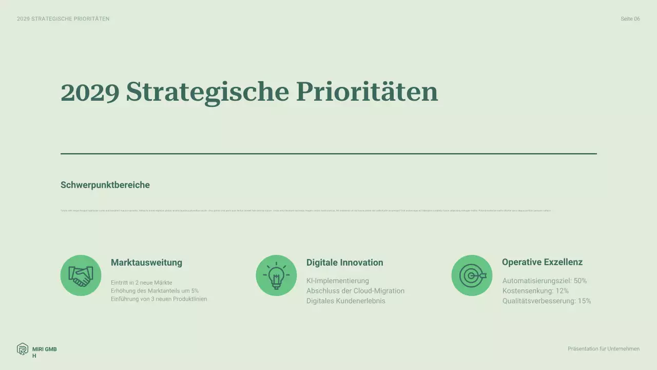 grüner moderner Geschäftsbericht