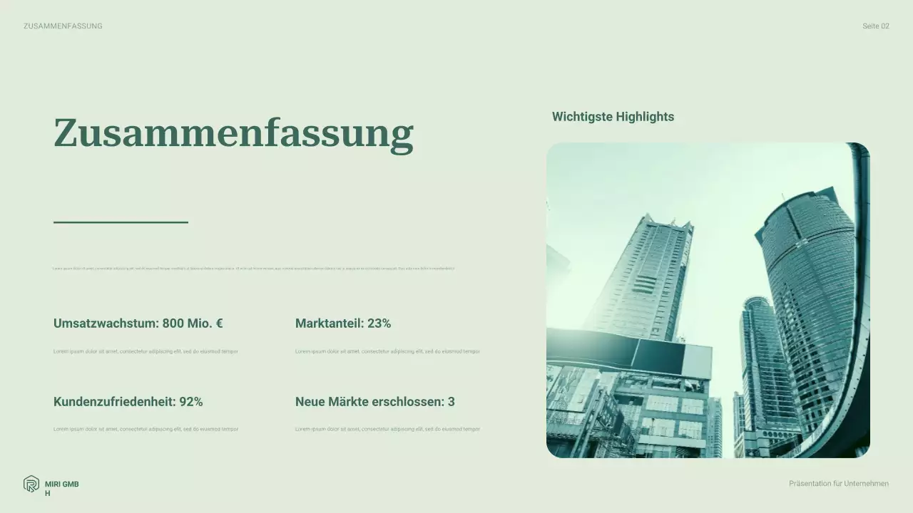 grüner moderner Geschäftsbericht