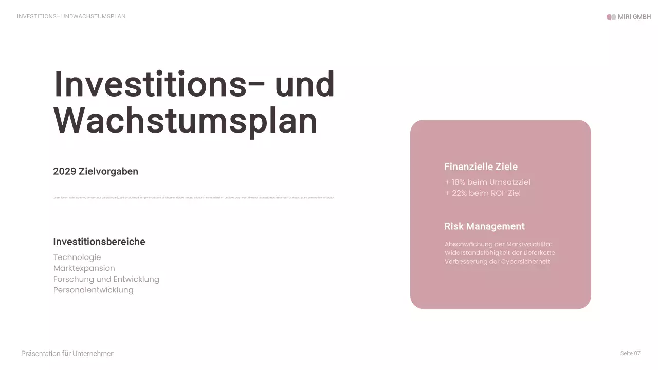 rosa moderne Business-Präsentation