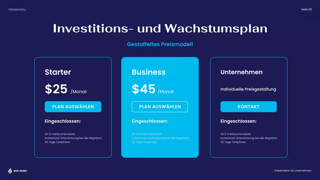 blue modern business report