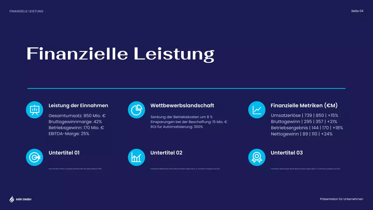 blue modern business report