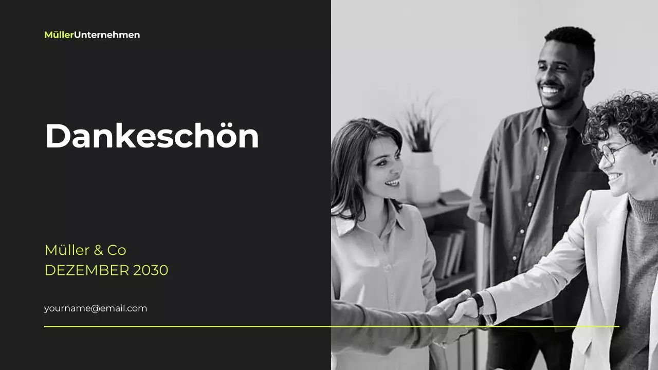 schwarz modernes Marketing Strategie Dokument