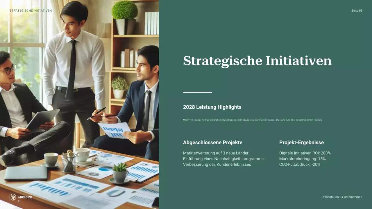 grüner moderner Geschäftsbericht