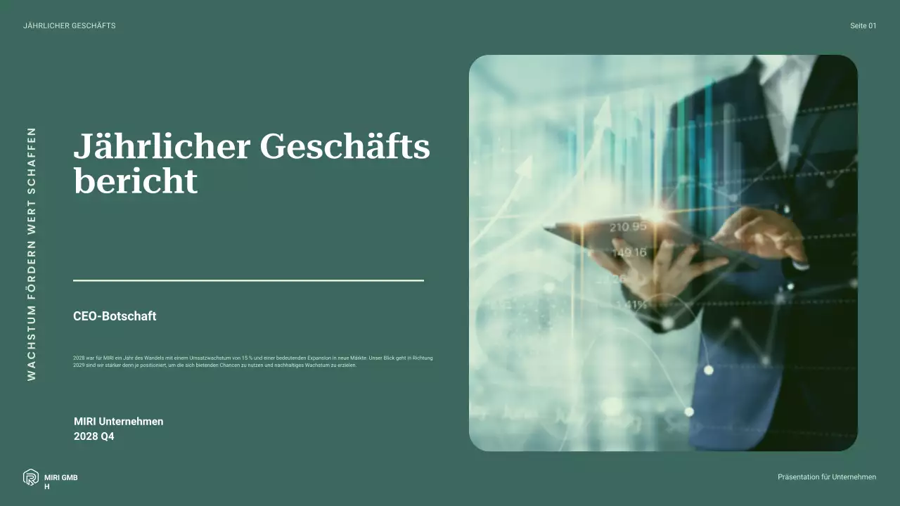 grüner moderner Geschäftsbericht