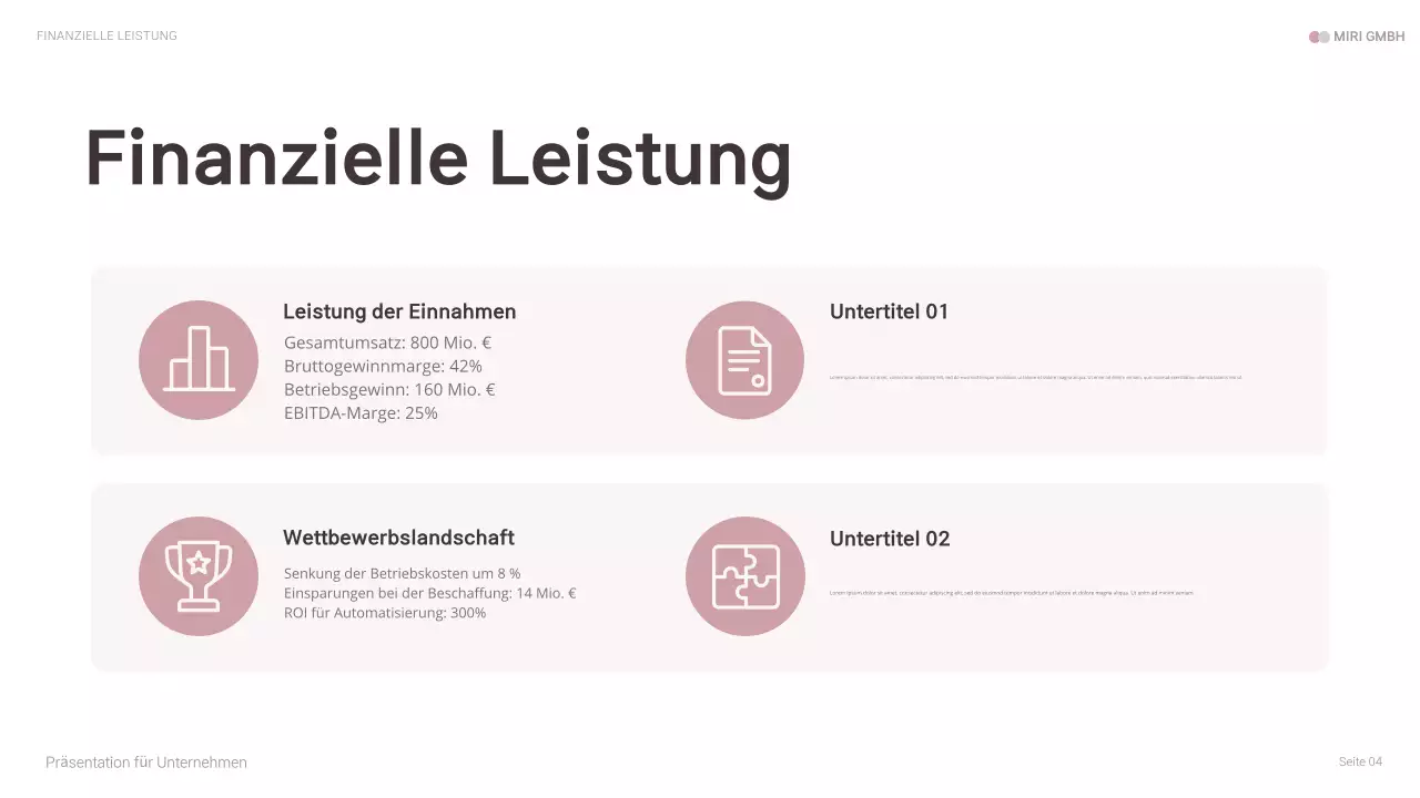 rosa moderne Business-Präsentation