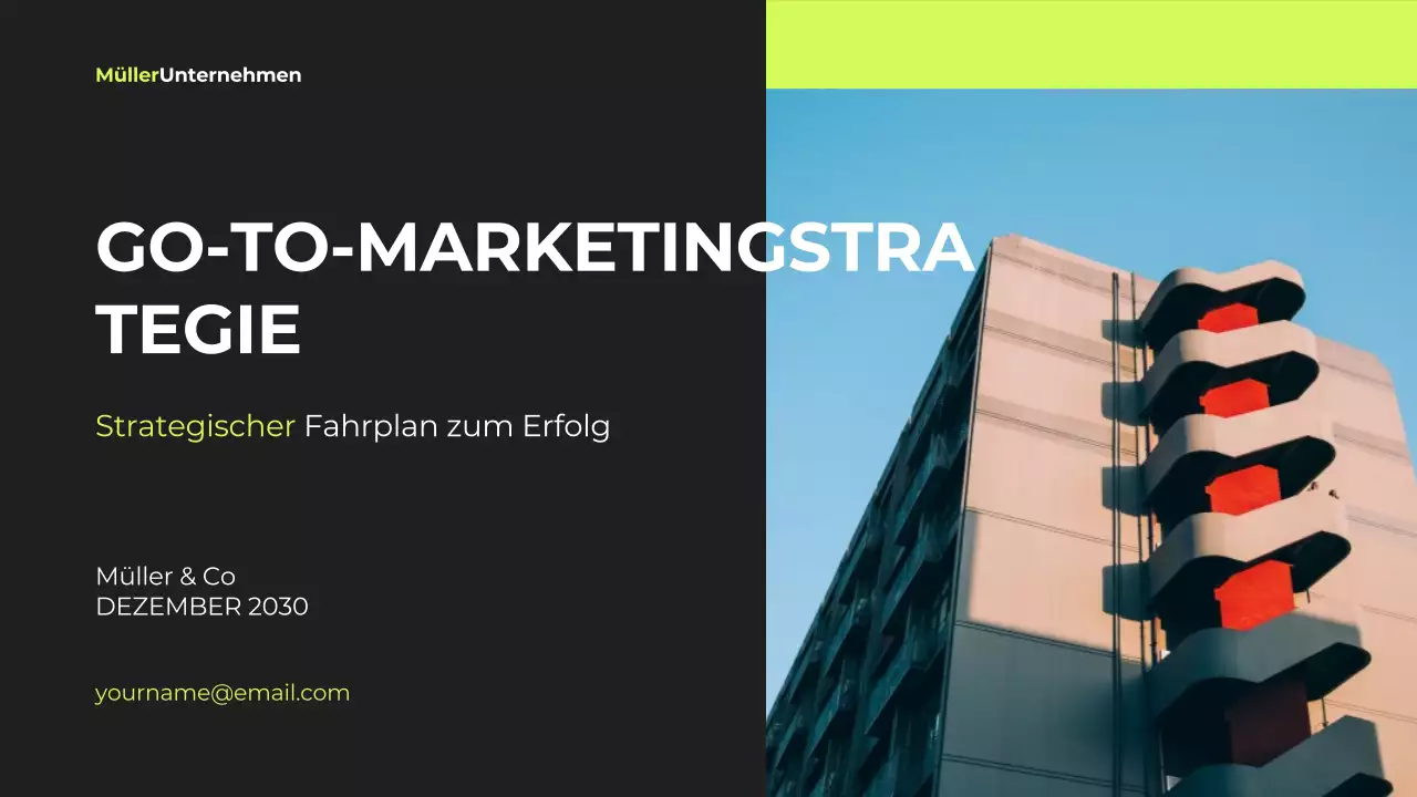 schwarz modernes Marketing Strategie Dokument