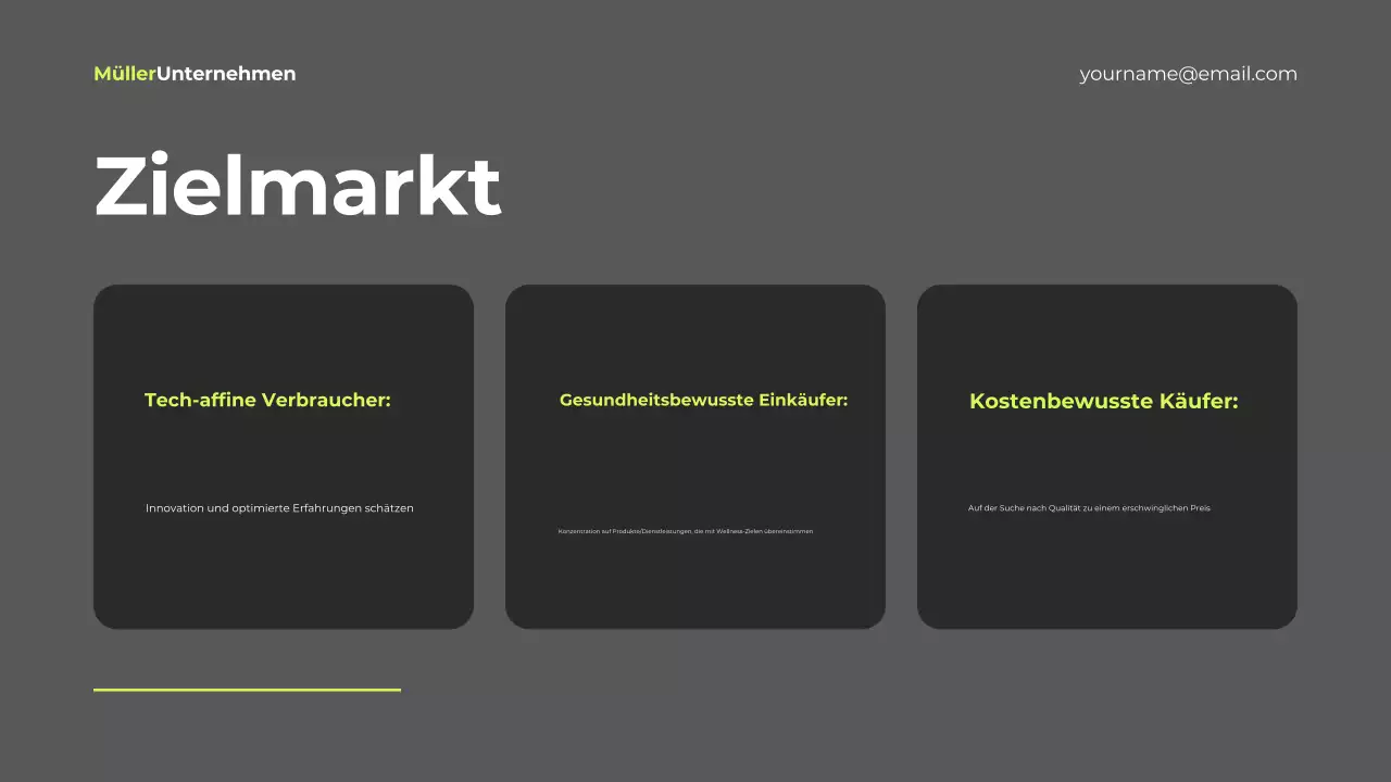 schwarz modernes Marketing Strategie Dokument