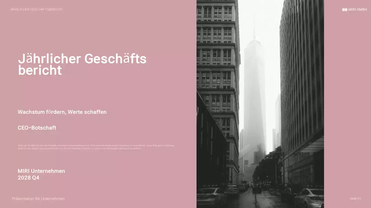 rosa moderne Business-Präsentation