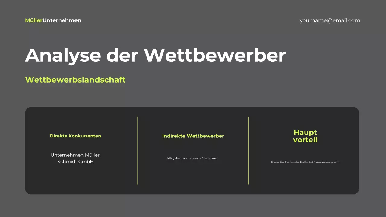 schwarz modernes Marketing Strategie Dokument