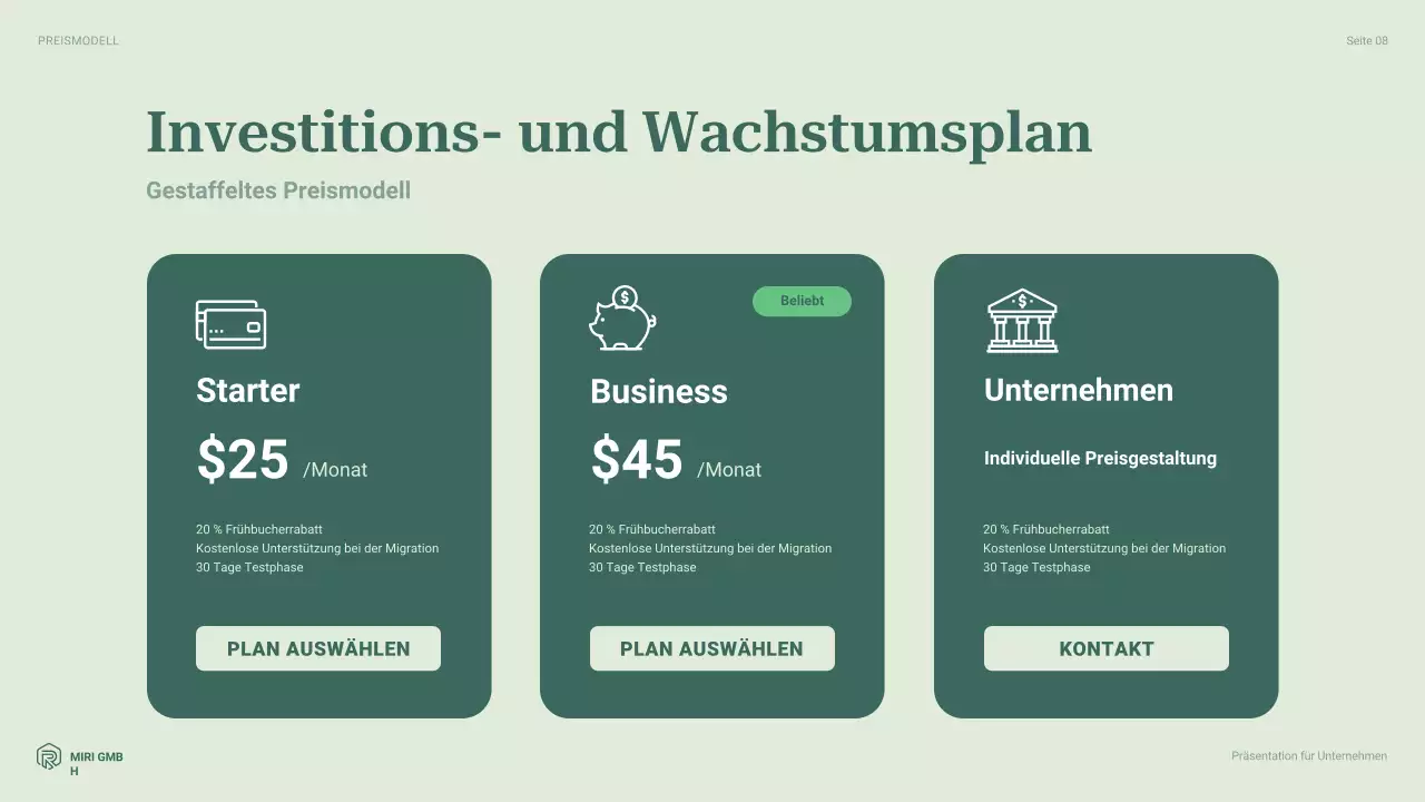 grüner moderner Geschäftsbericht